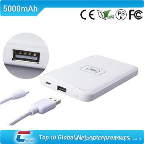 External wireless iphone charger with lithium polymer battery 5000mah